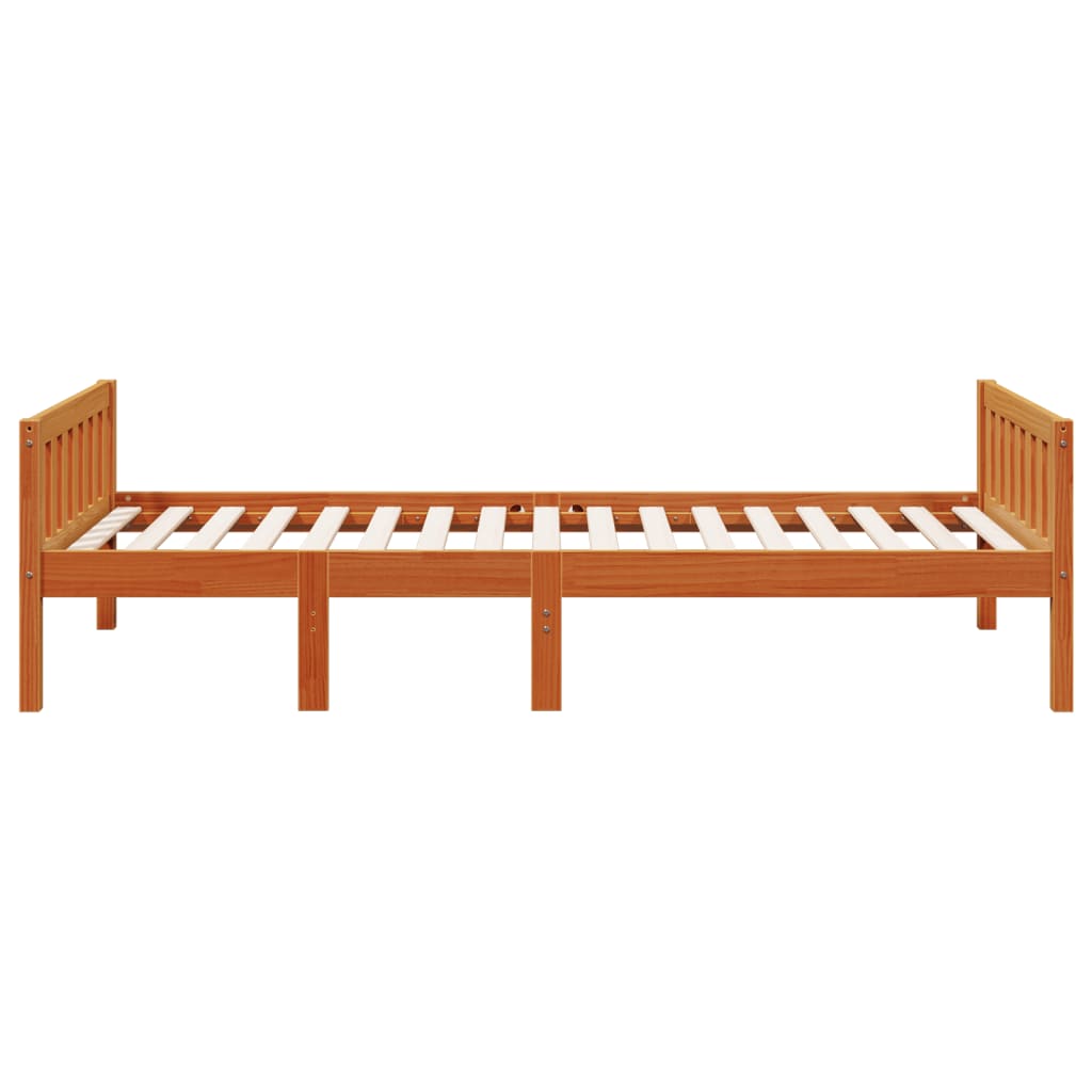 Barneseng uten madrass voksbrun 80x200 cm heltre furu