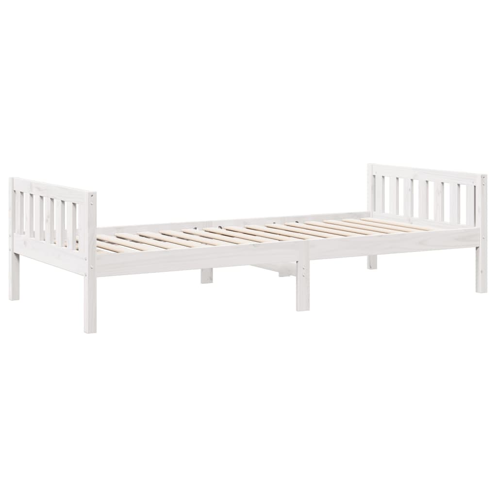 Barneseng uten madrass hvit 90x190 cm heltre furu