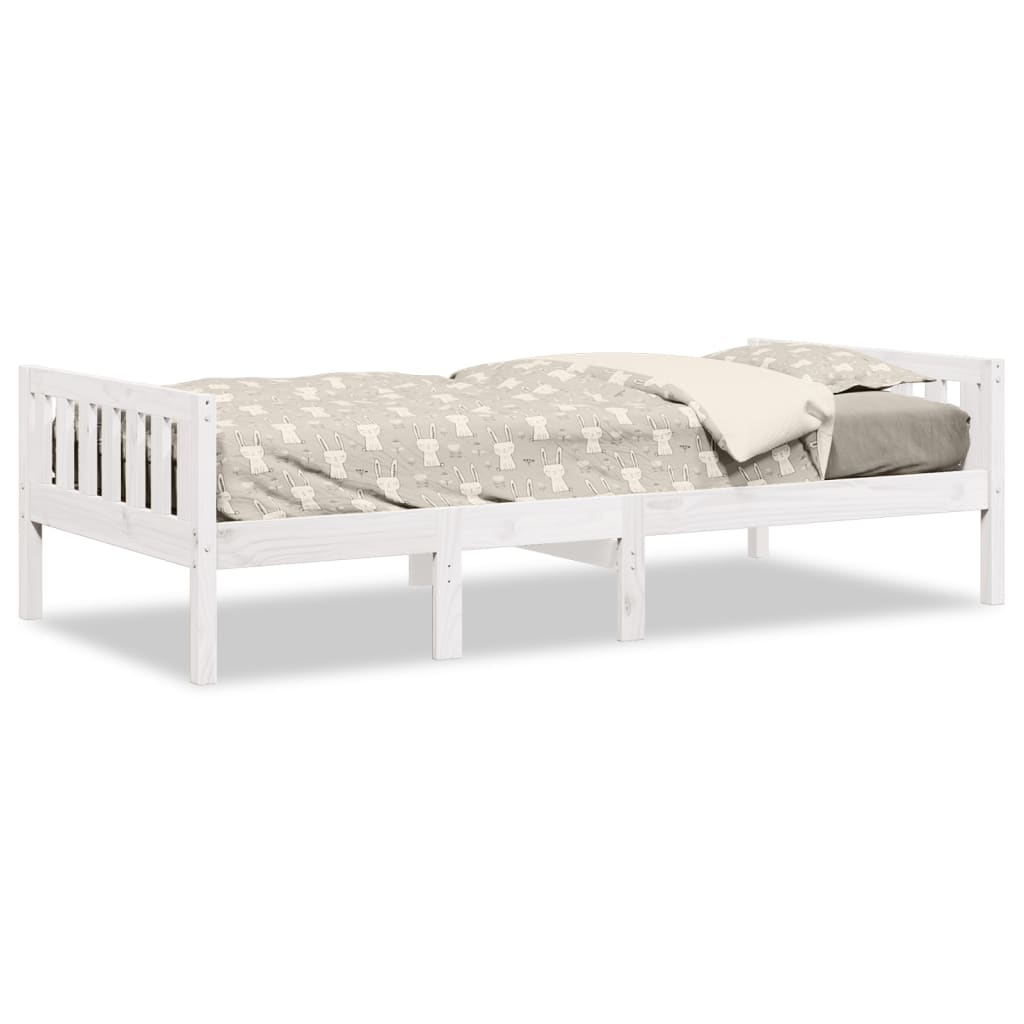 Barneseng uten madrass hvit 75x190 cm heltre furu