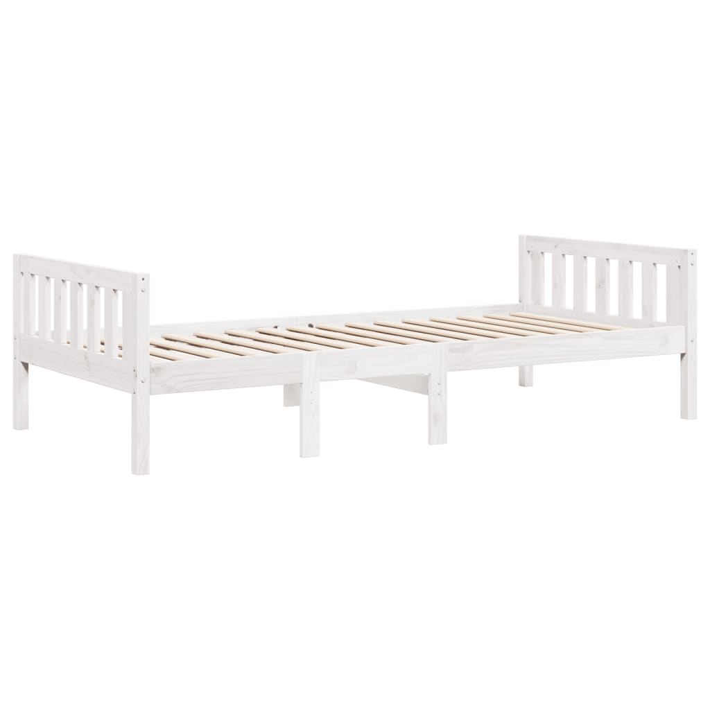Barneseng uten madrass hvit 75x190 cm heltre furu
