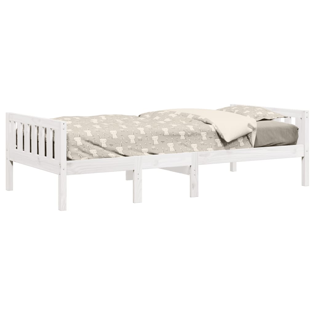 Barneseng uten madrass hvit 75x190 cm heltre furu
