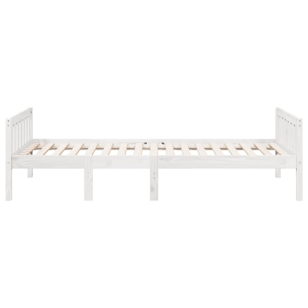 Barneseng uten madrass hvit 75x190 cm heltre furu