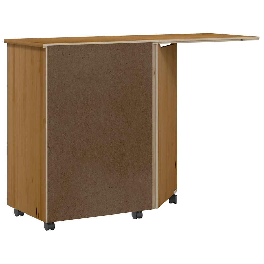 Rulleskap med skrivebord MOSS honningbrun heltre furu