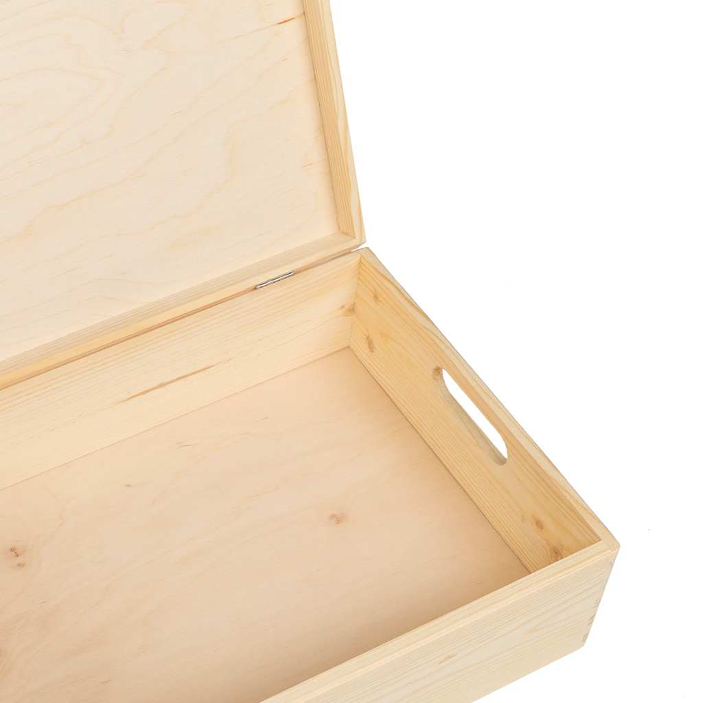 Trekasse med lokk og håndtak 40x30x13 cm heltre furu