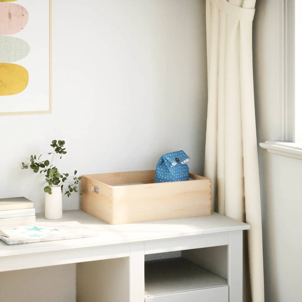 Trekasse med håndtak 40x30x13 cm heltre furu