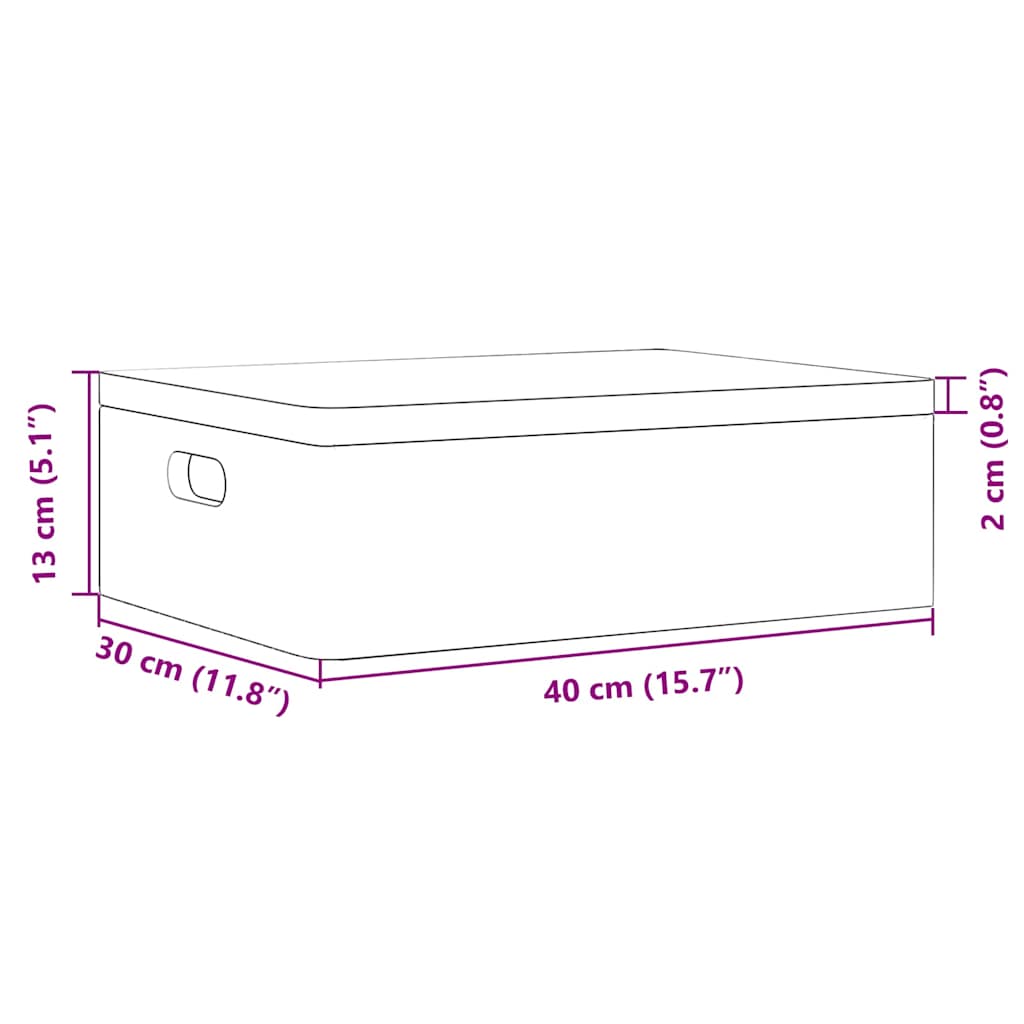 Trekasse med lokk og håndtak svart 40x30x13cm heltre furu