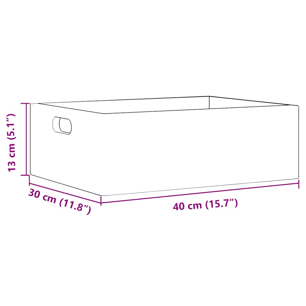 Trekasse med håndtak svart 40x30x13 cm heltre furu
