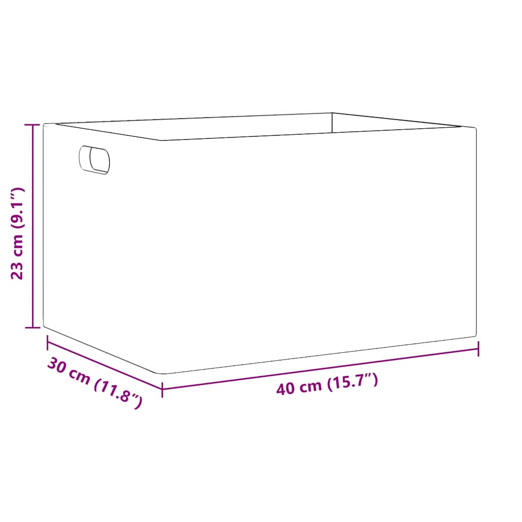 Trekasse med håndtak svart 40x30x23 cm heltre furu