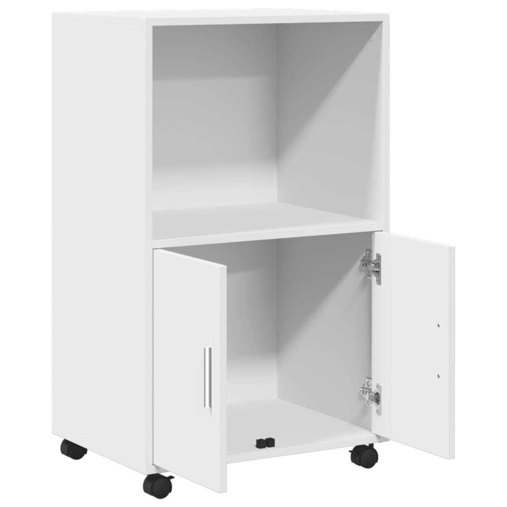Rulleskap hvit 55x40x91 cm konstruert tre