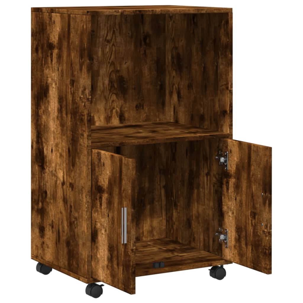 Rulleskap røkt eik 55x40x91 cm konstruert tre