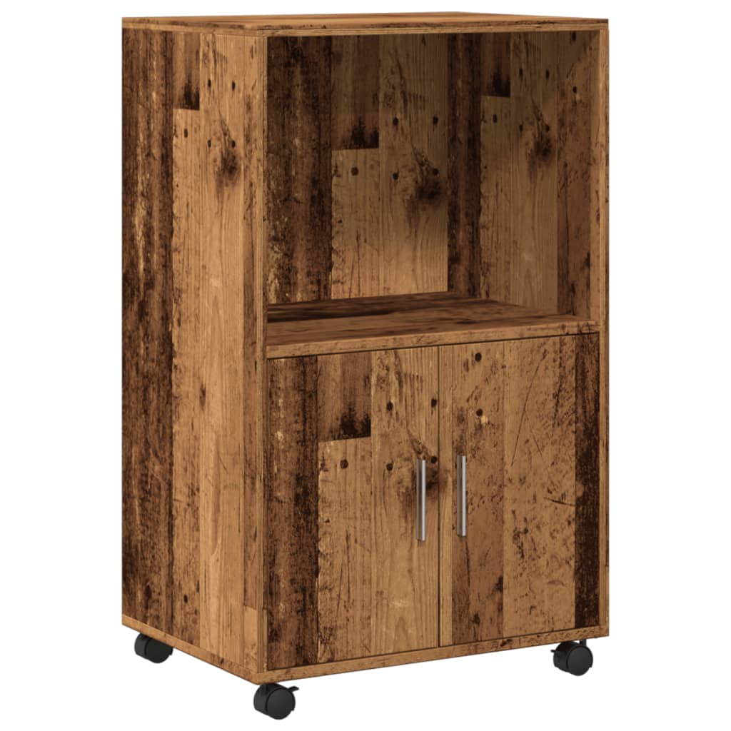 Rulleskap gammelt tre 55x40x91 cm konstruert tre