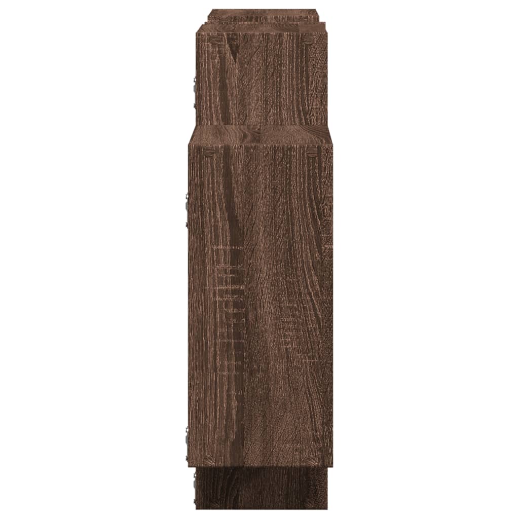 Vegghylle brun eik 159x18x65 cm konstruert tre