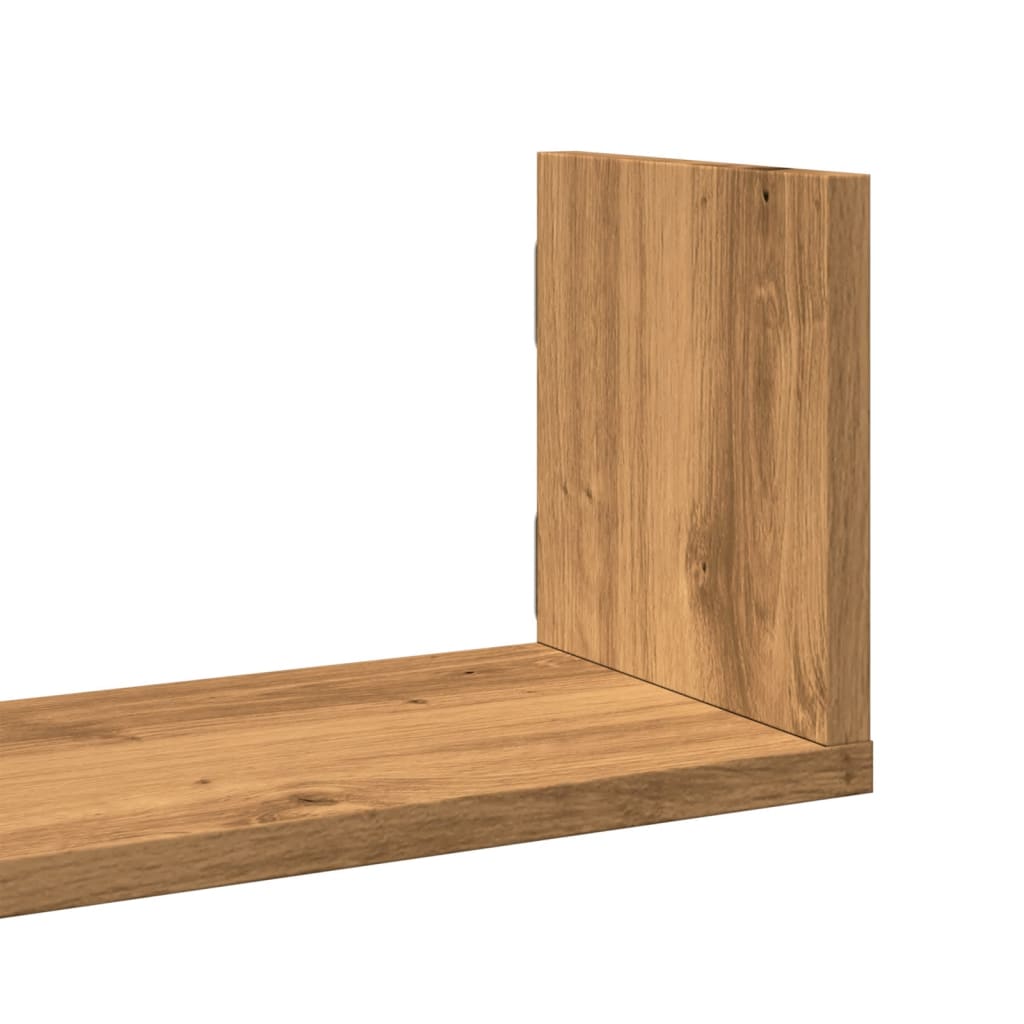 Vegghyller 3 stk artisan eik 80x18x18 cm konstruert tre
