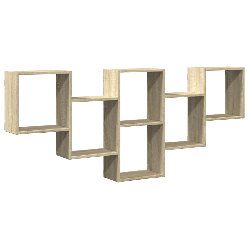 Vegghylle sonoma eik 159x18x66 cm konstruert tre vidaXL