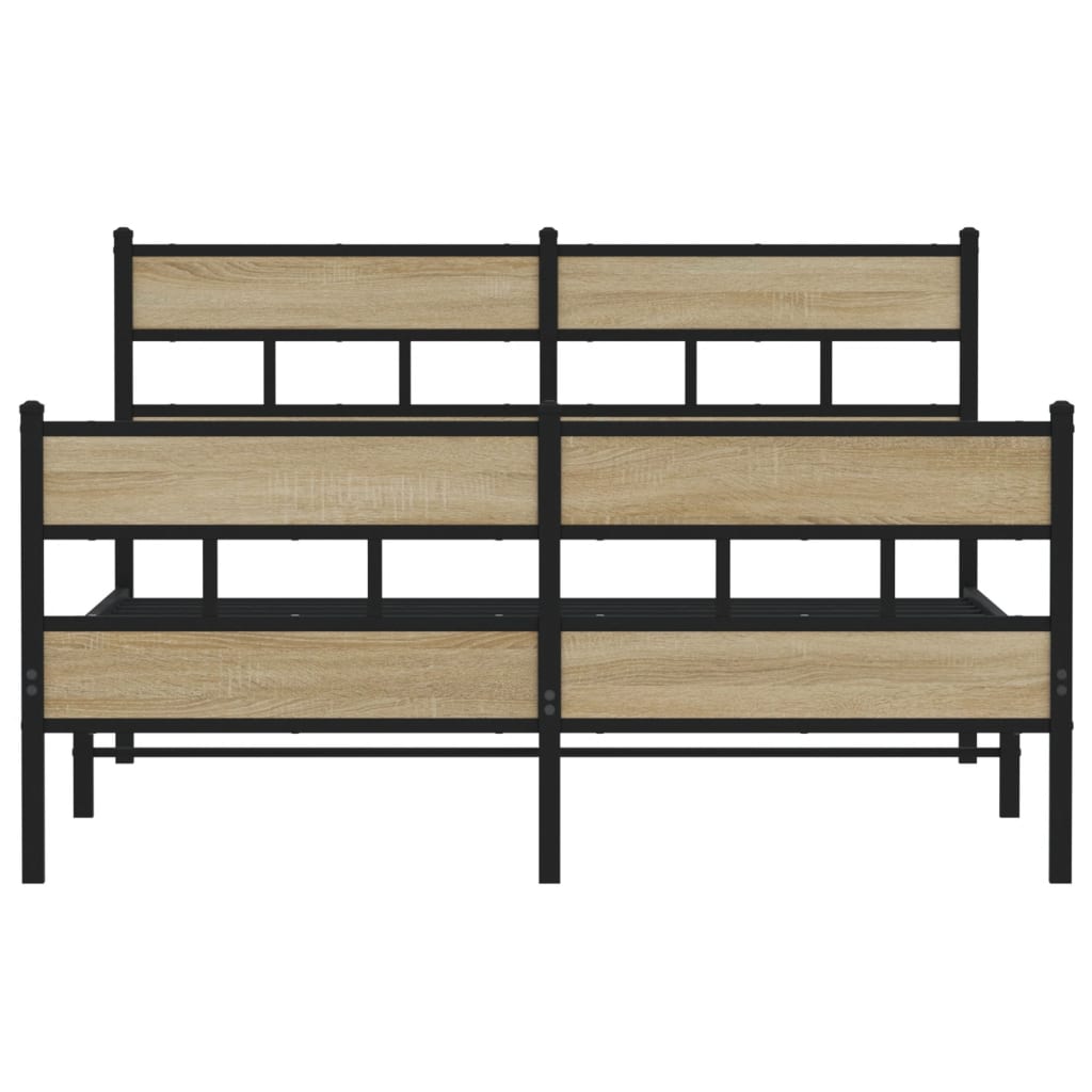 Sengeramme i metall uten madrass sonoma eik 160x200 cm