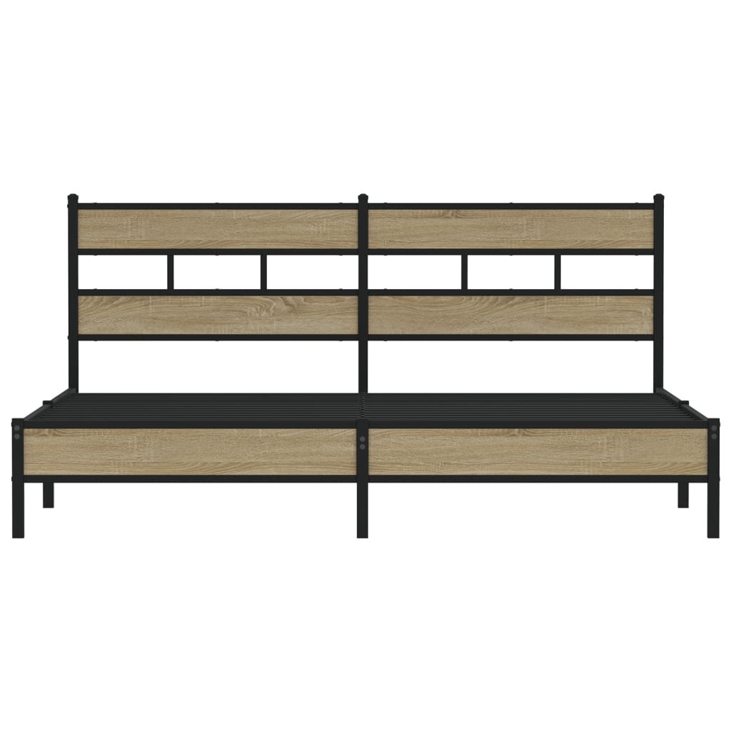 Sengeramme i metall uten madrass sonoma eik 180x200 cm