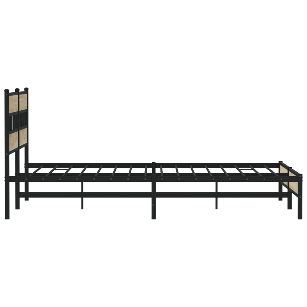 Sengeramme i metall uten madrass sonoma eik 183x213 cm