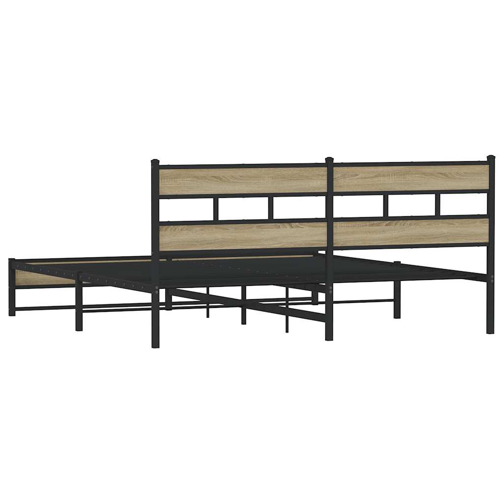 Sengeramme i metall uten madrass sonoma eik 193x203 cm