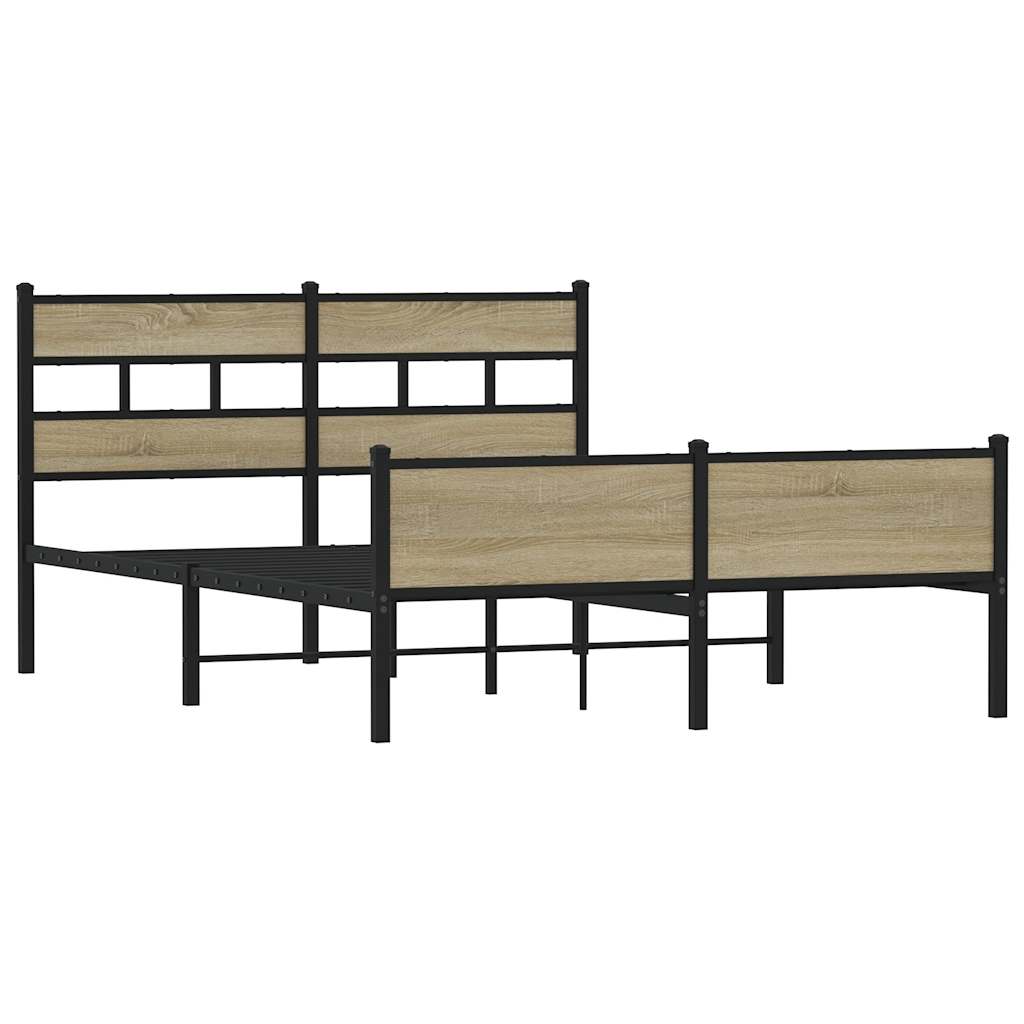 Sengeramme i metall uten madrass sonoma eik 160x200 cm