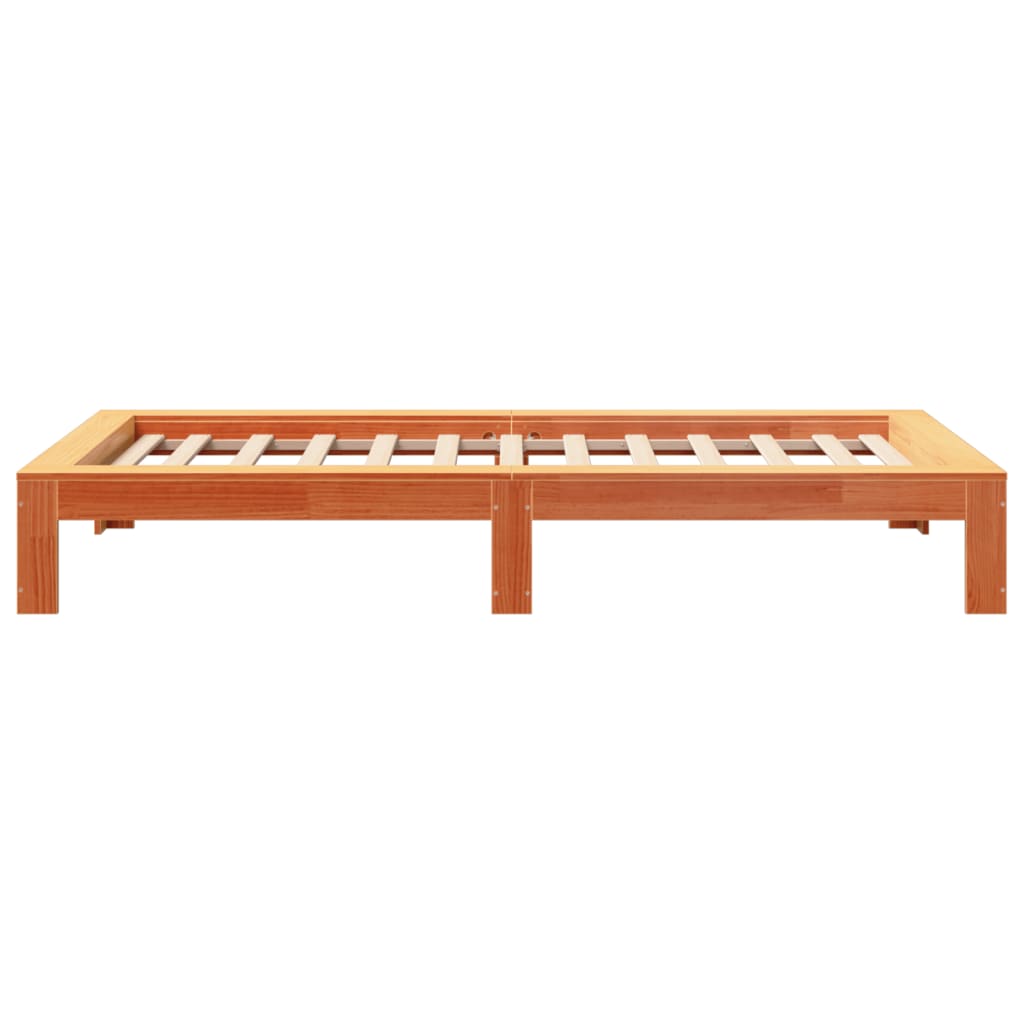 Sengeramme uten madrass voksbrun 75x190 cm heltre furu