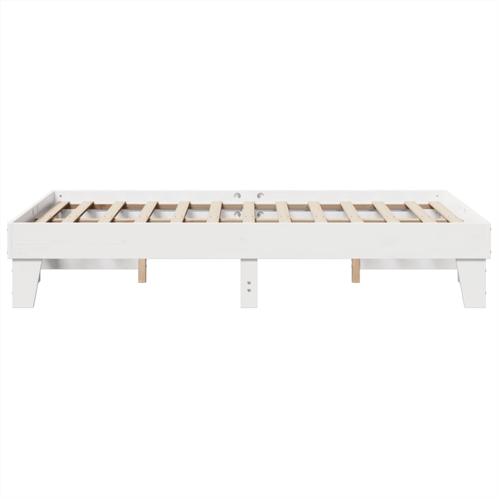 Sengeramme uten madrass hvit 135x190 cm heltre furu