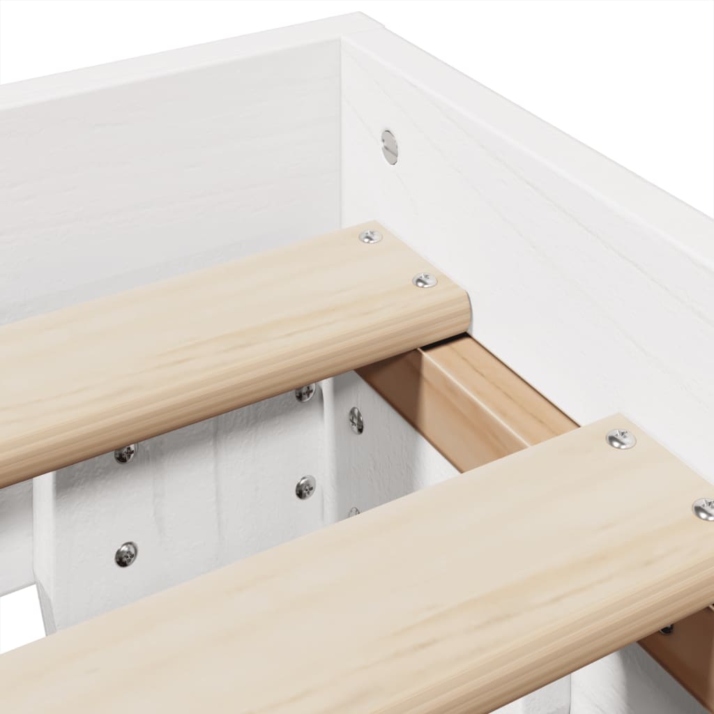 Sengeramme uten madrass hvit 135x190 cm heltre furu