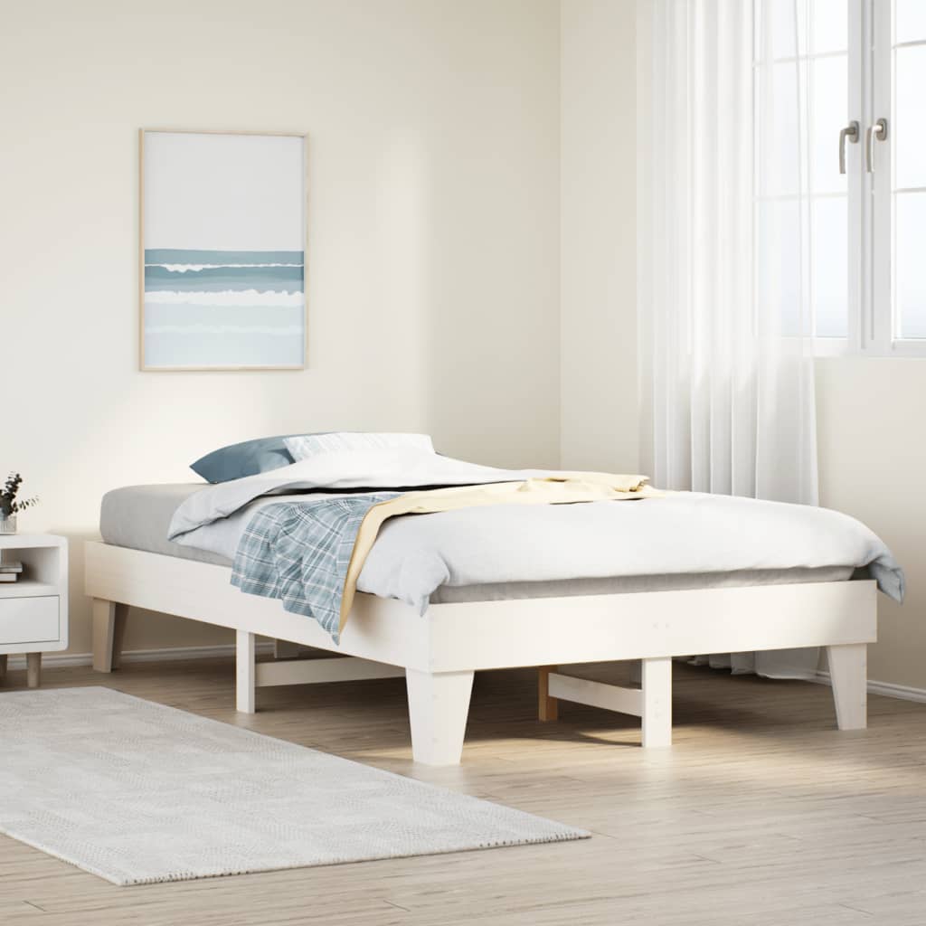 Sengeramme uten madrass hvit 135x190 cm heltre furu