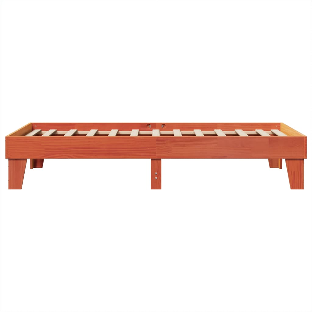 Sengeramme uten madrass voksbrun 75x190 cm heltre furu