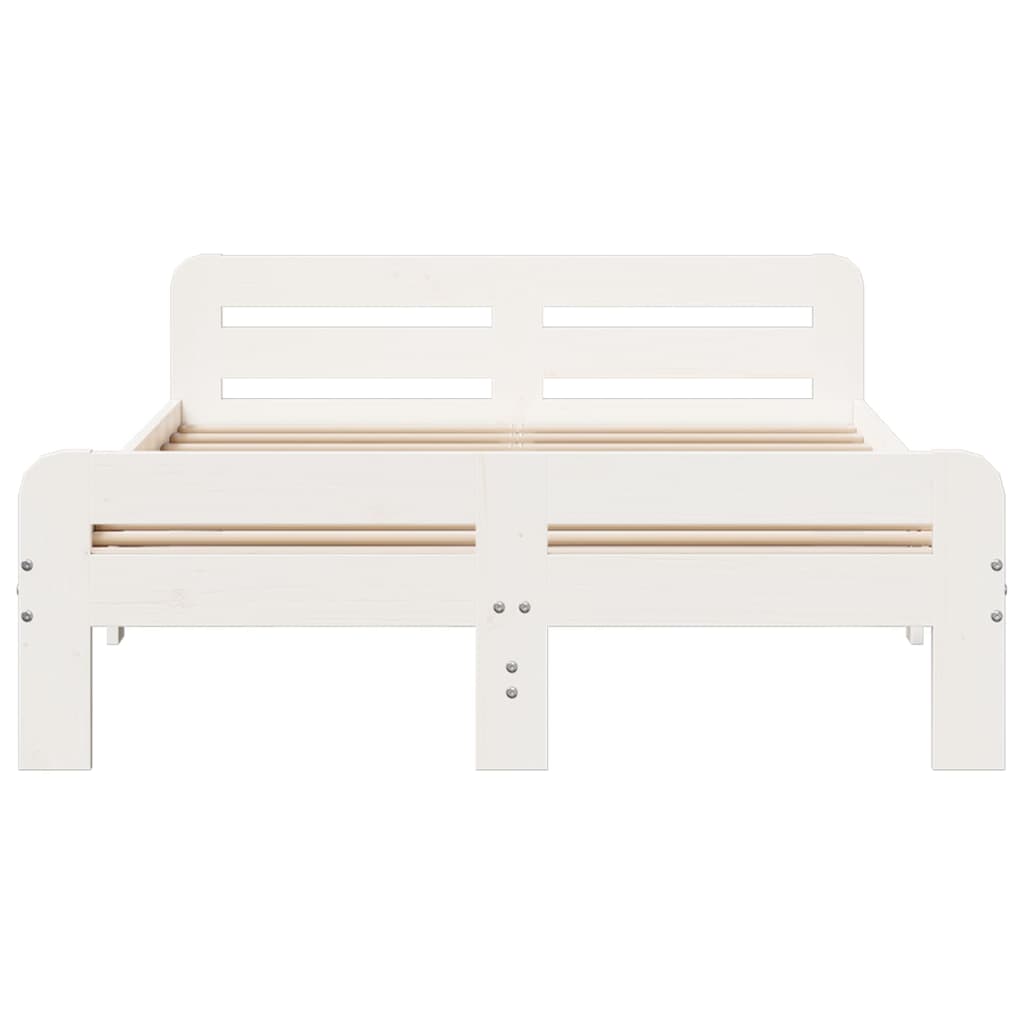 Sengeramme uten madrass hvit 135x190 cm heltre furu