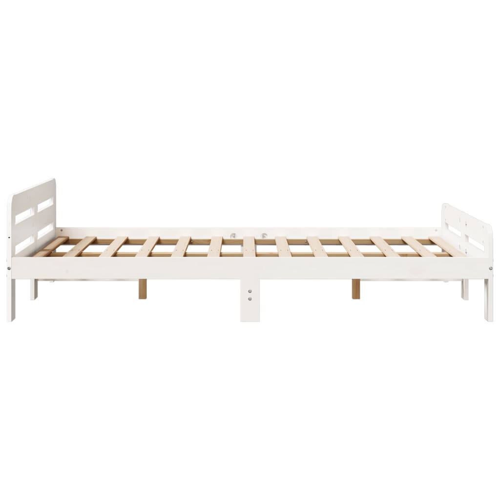 Sengeramme uten madrass hvit 135x190 cm heltre furu