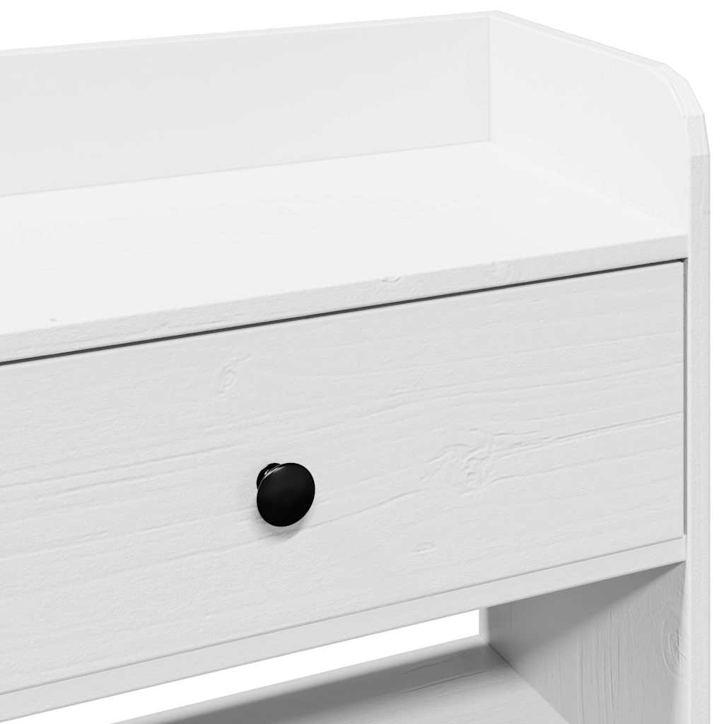 Hodegavl med oppbevaring hvit 180 cm heltre furu