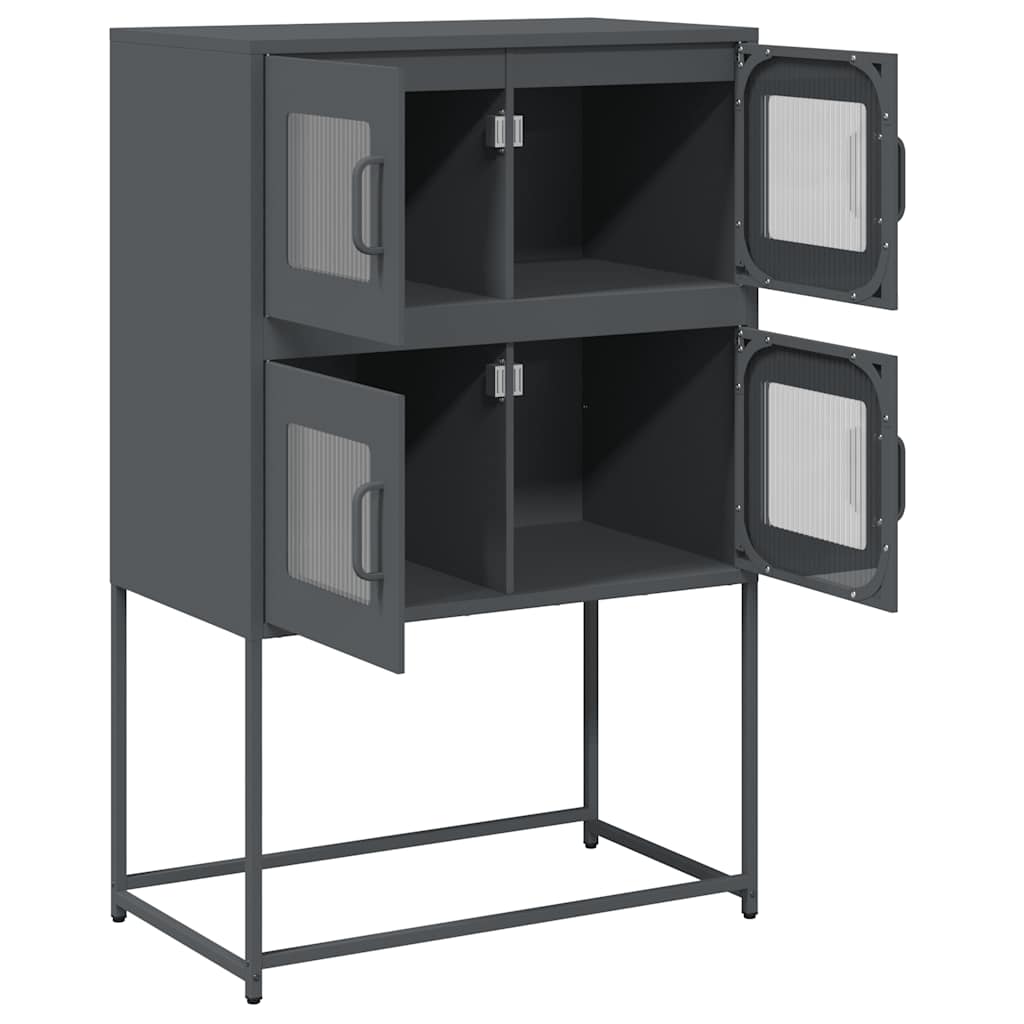 Highboard Antrasitt 68x39x107 cm Stål