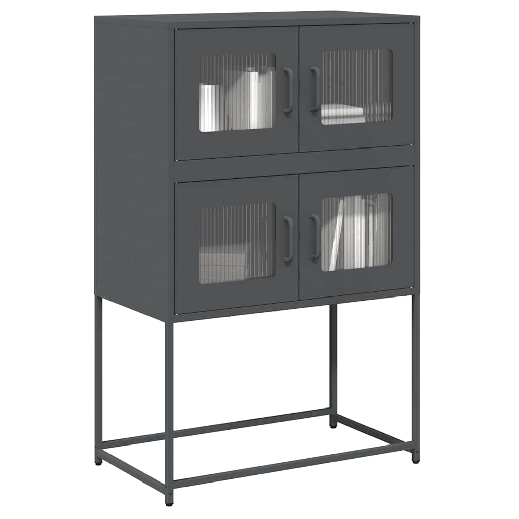 Highboard Antrasitt 68x39x107 cm Stål