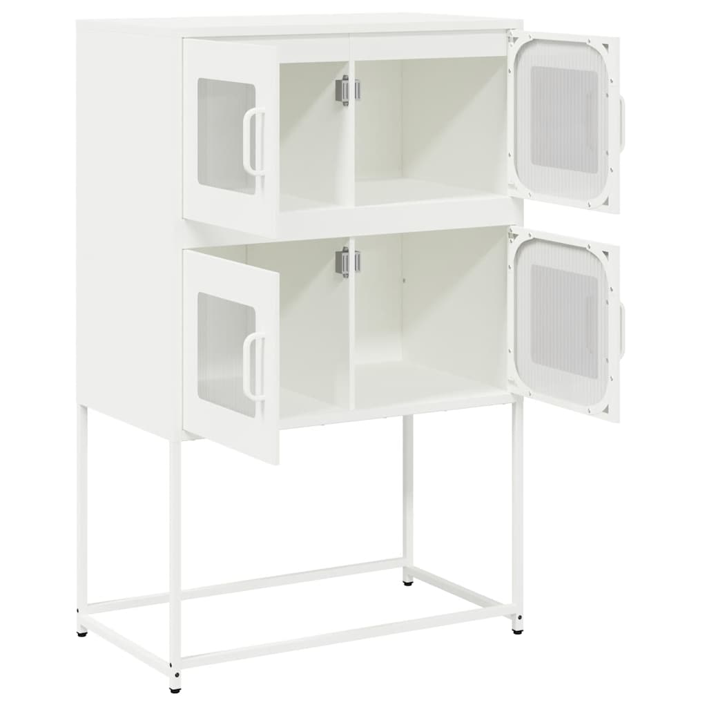 Highboard Hvit 68x39x107 cm Stål