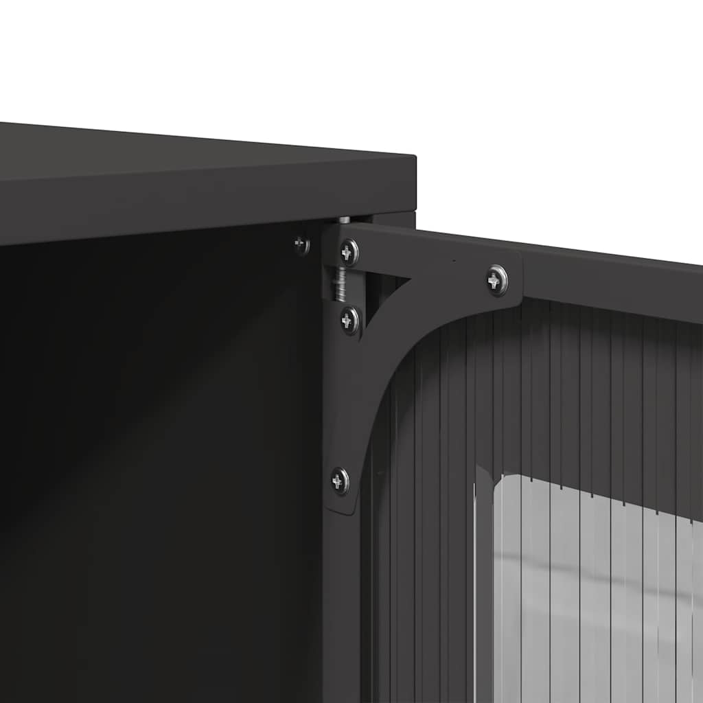 Highboard svart 68x39x123 cm stål