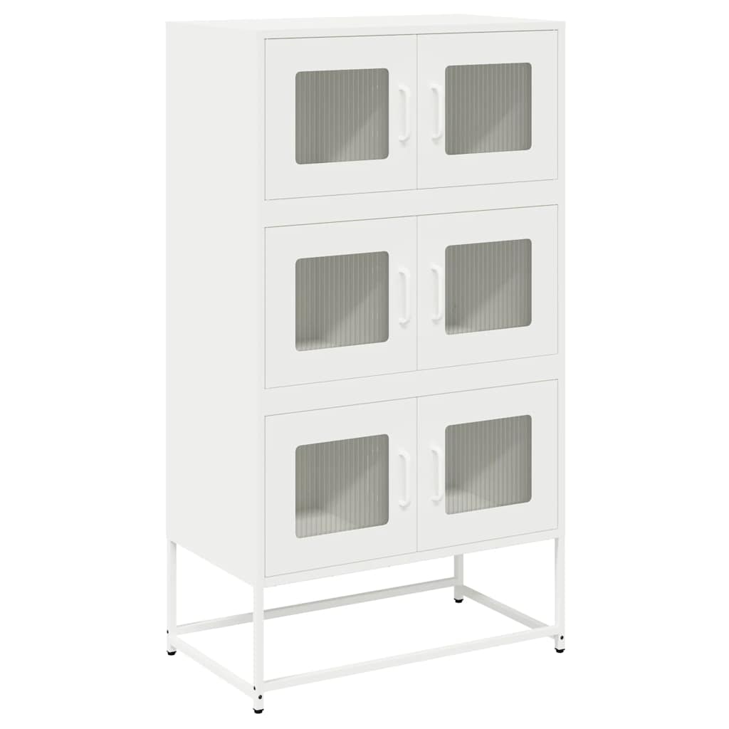 Highboard hvit 68x39x123 cm stål