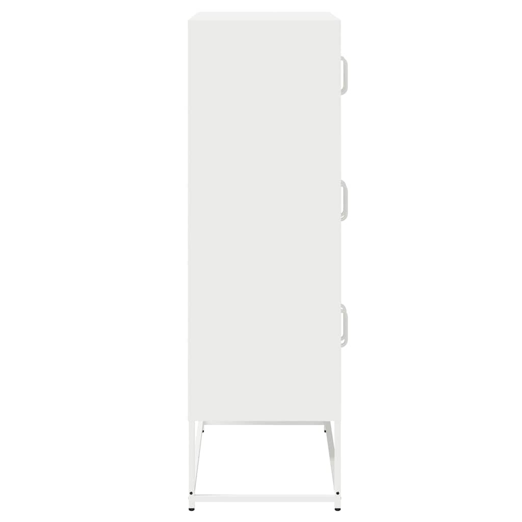 Highboard hvit 68x39x123 cm stål