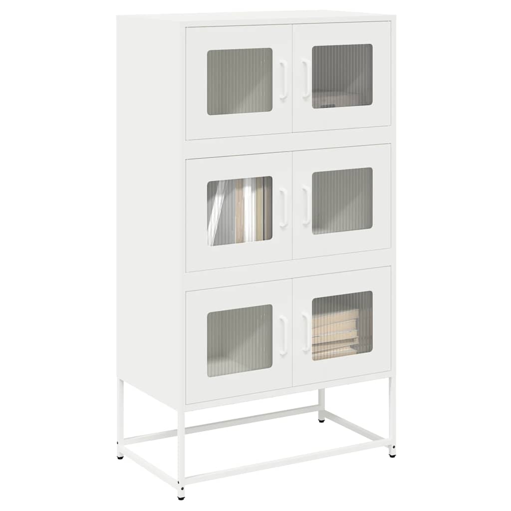 Highboard hvit 68x39x123 cm stål