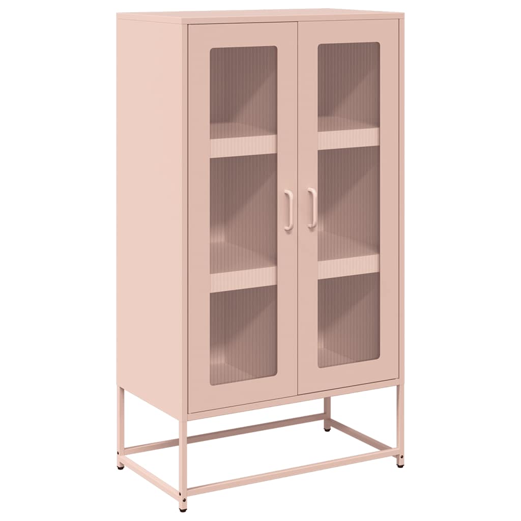 Highboard rosa 68x39x123 cm stål