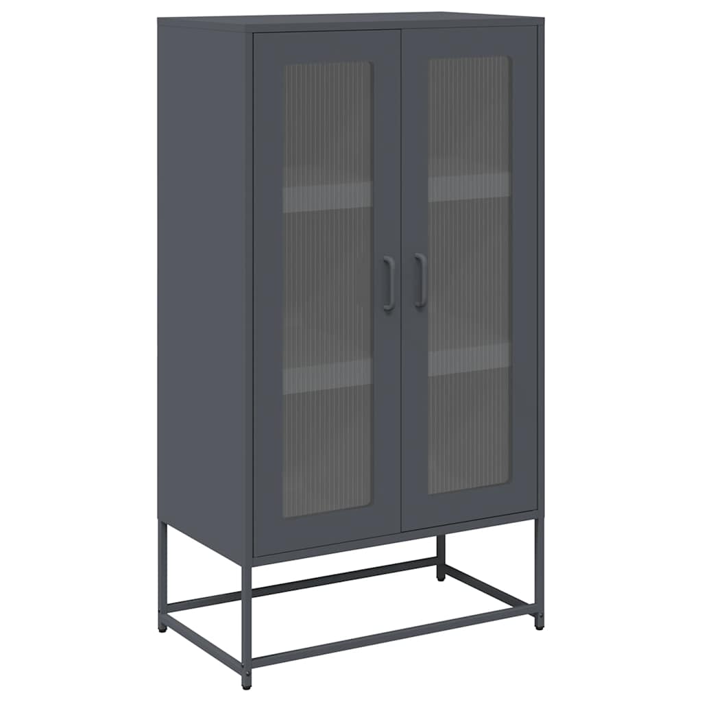Highboard antrasitt 68x39x123 cm stål