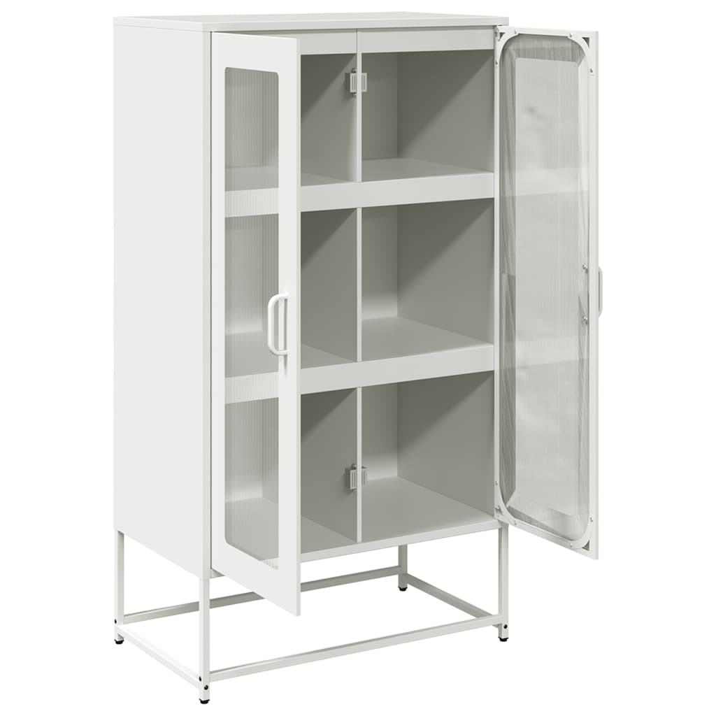 Highboard hvit 68x39x123 cm stål