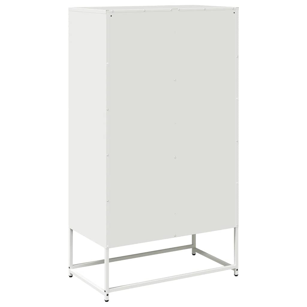 Highboard hvit 68x39x123 cm stål