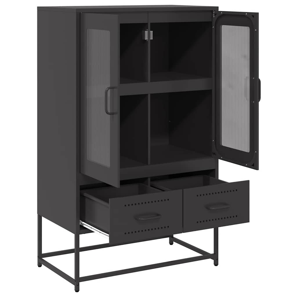 Highboard svart 68x39x111,5 cm stål