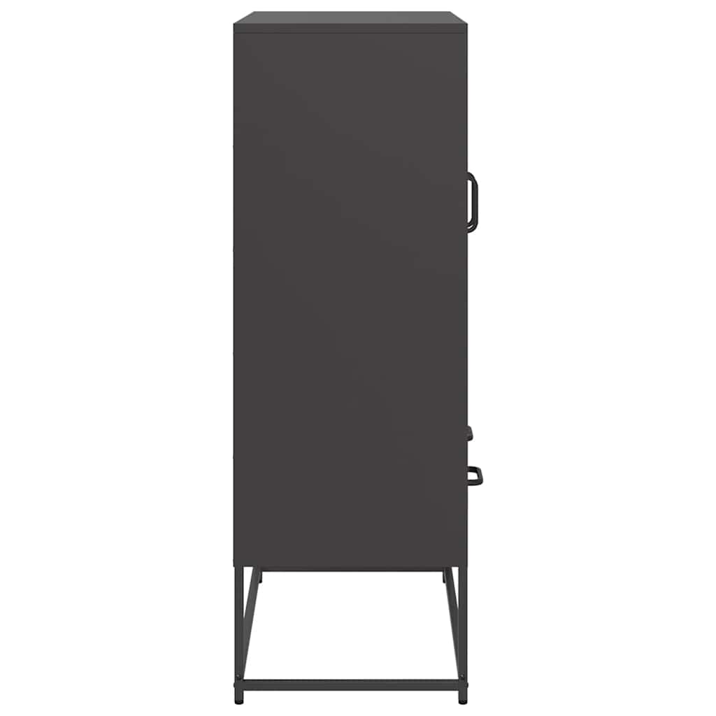 Highboard svart 68x39x111,5 cm stål