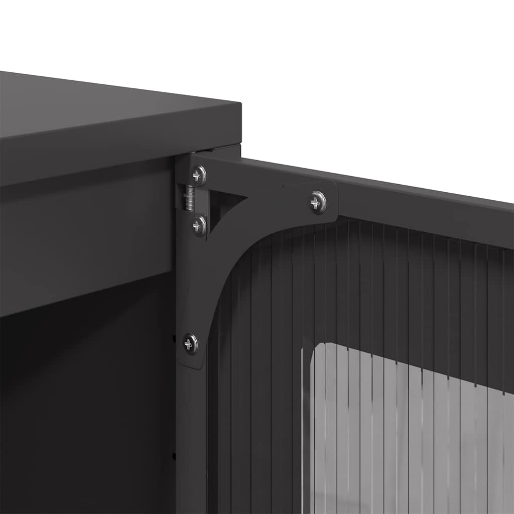 Highboard svart 68x39x111,5 cm stål