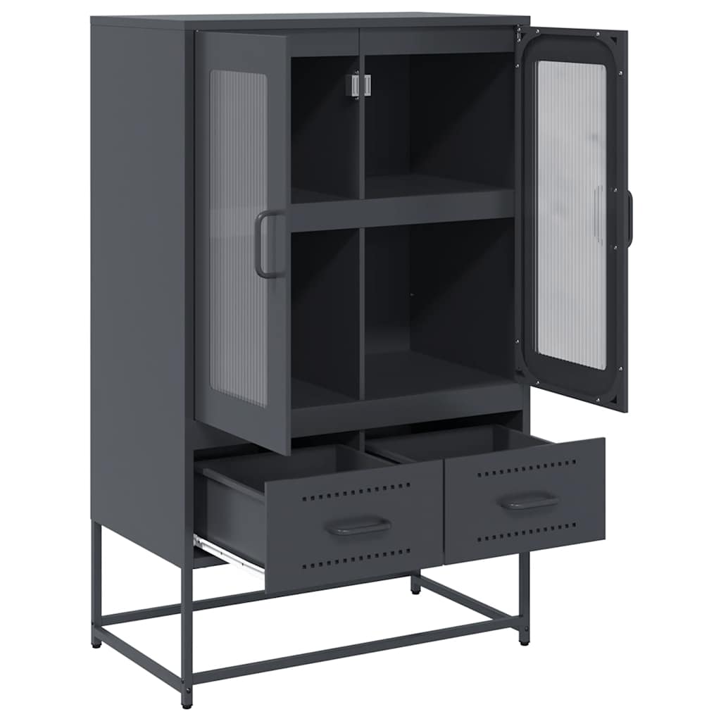 Highboard antrasitt 68x39x111,5 cm stål