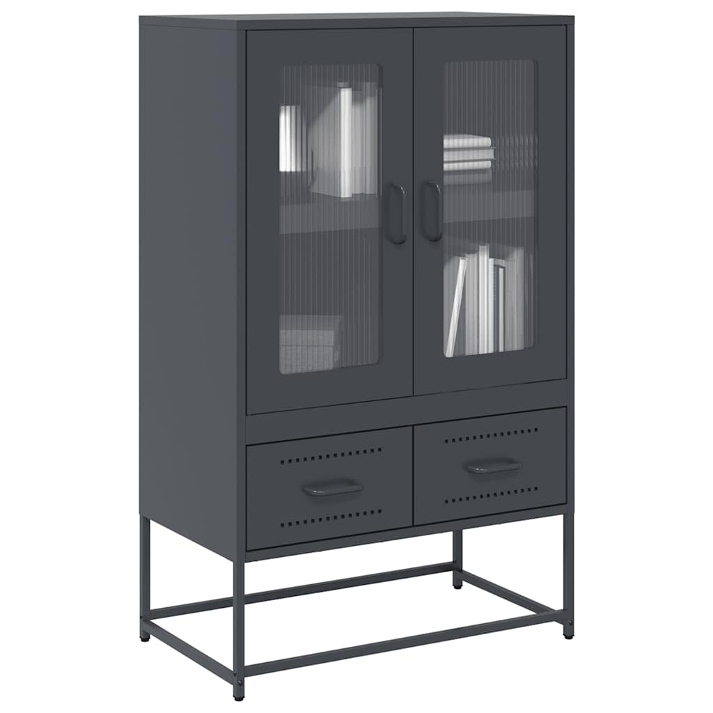 Highboard antrasitt 68x39x111,5 cm stål