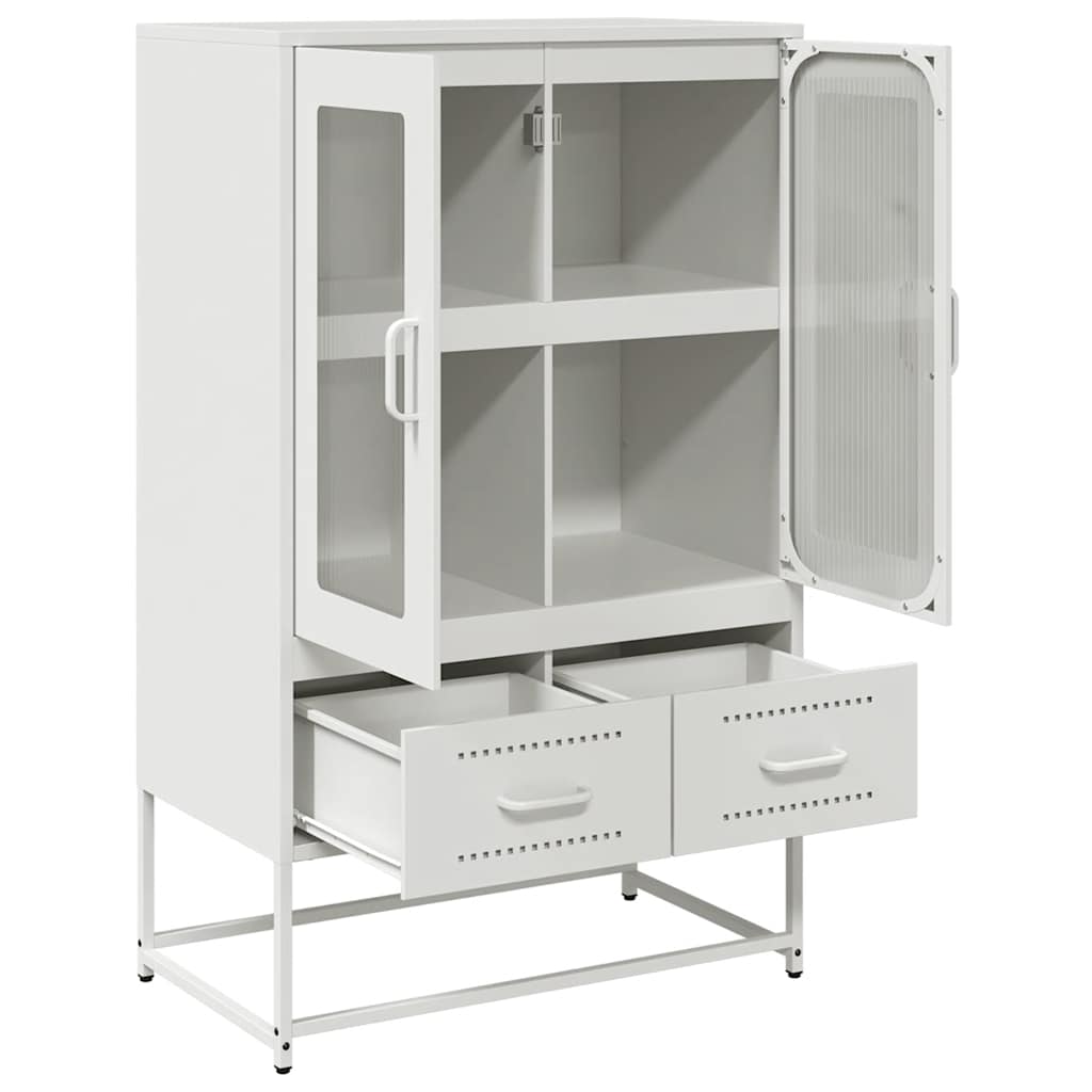 Highboard hvit 68x39x111,5 cm stål