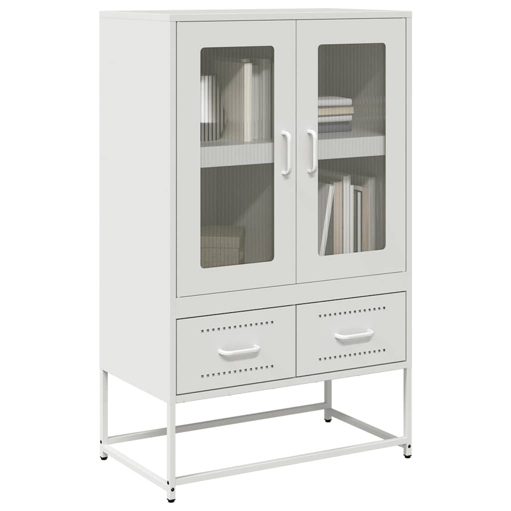 Highboard hvit 68x39x111,5 cm stål