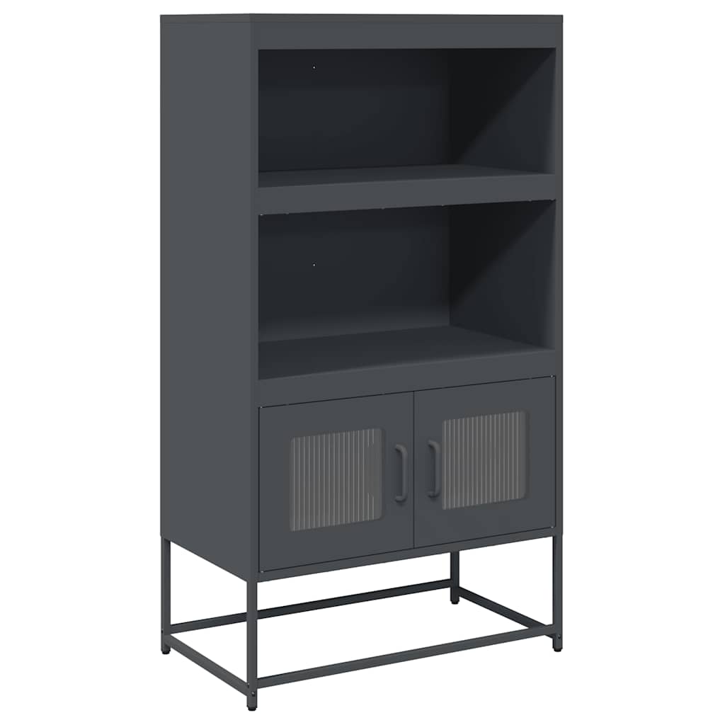 Highboard antrasitt 68x39x123 cm stål